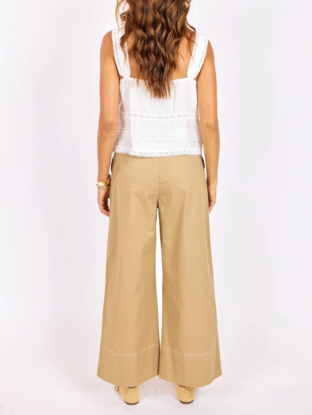 Sage The Label Seedling Contrast Stitch Pants High waist wide leg Small - Picture 5 of 16